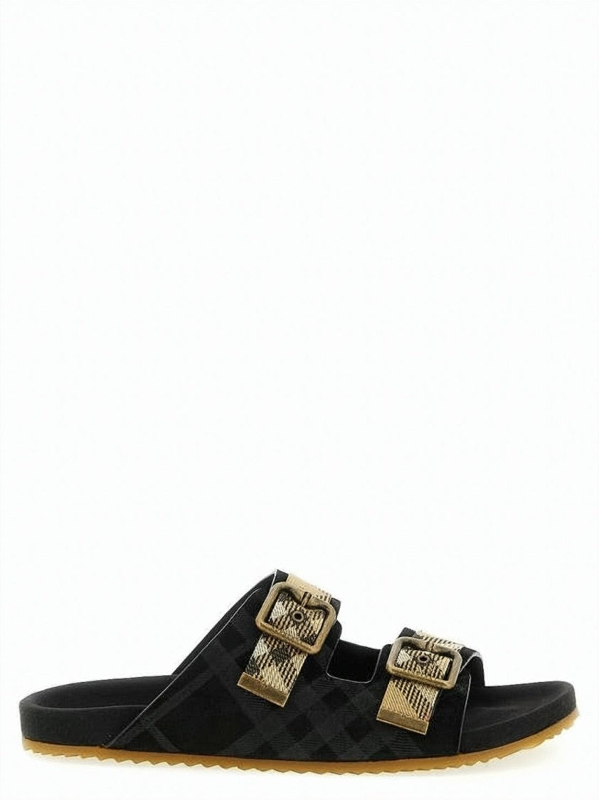 Burberry Classic Check Pattern Suede Sandals