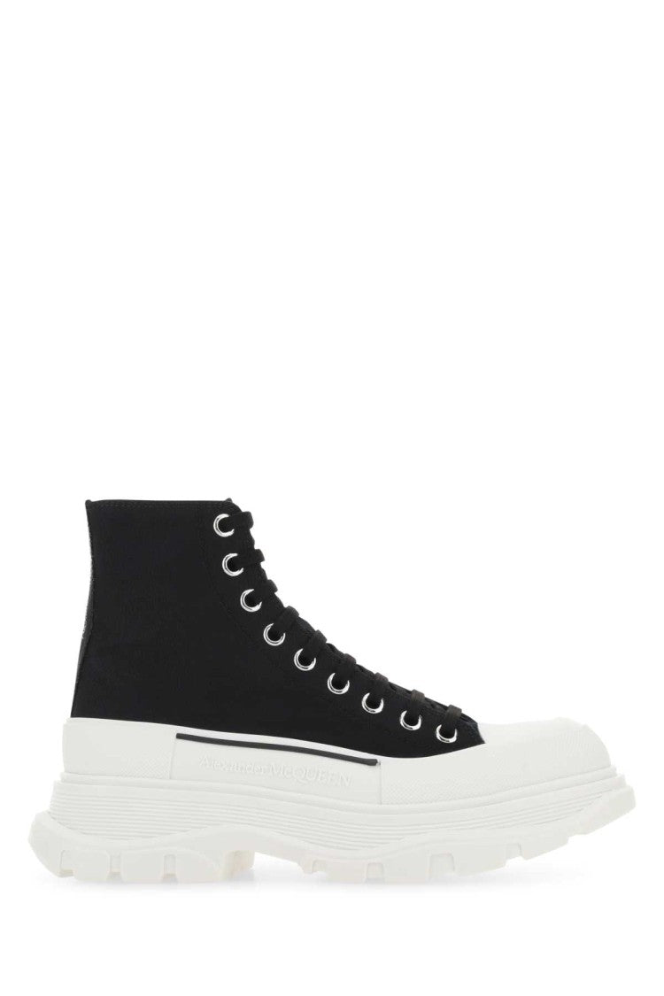 Alexander Mcqueen Black Canvas Tread Slick Sneakers
