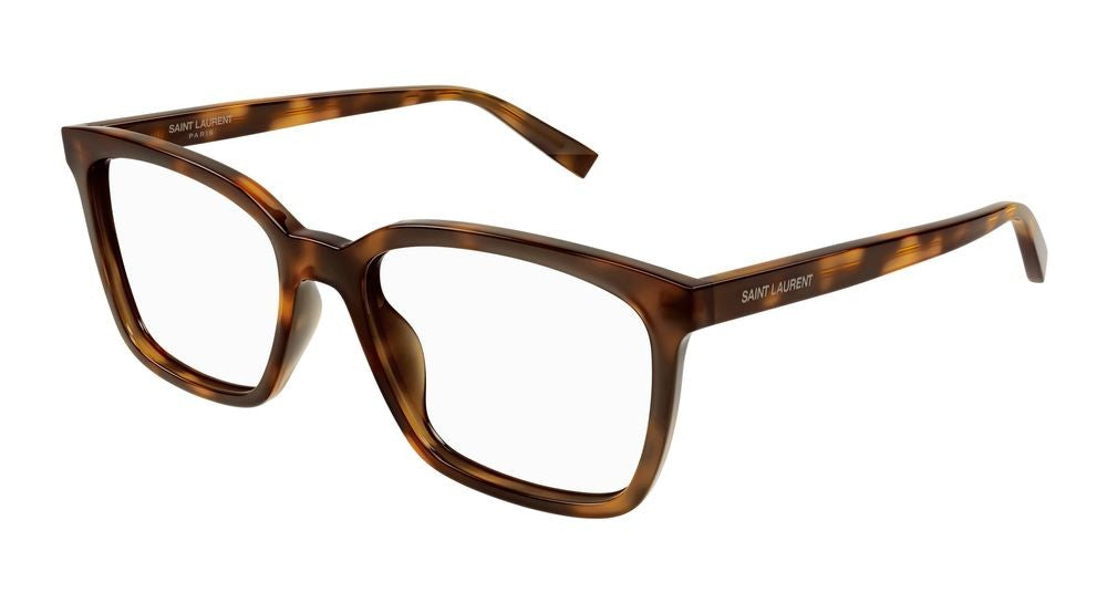 Saint Laurent Havana Bold Oversized Square Eyeglasses