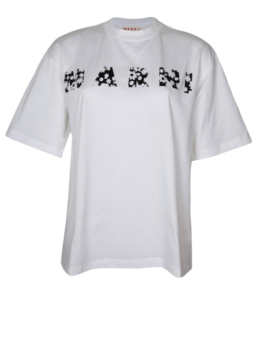 Marni White Cotton Cotton T-Shirt