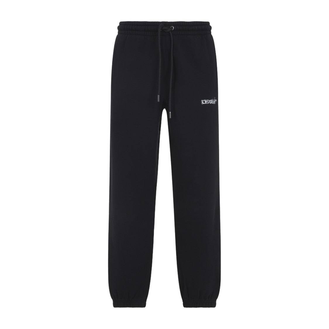 Off-White Black Casual Trousers With Elasticated Waistband