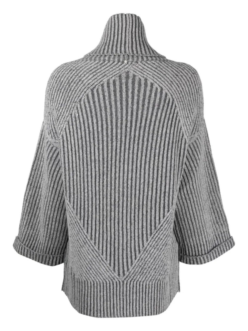 Lorena Antoniazzi Ribbed Knit Turtleneck Sweater With Star Pattern