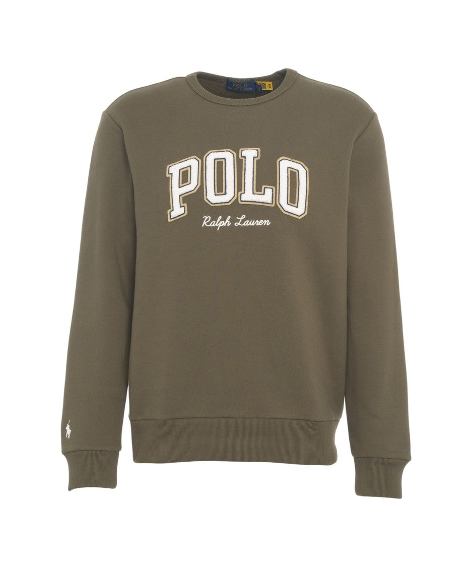 Polo Ralph Lauren Olive Green Logo-Embroidered Sweatshirt