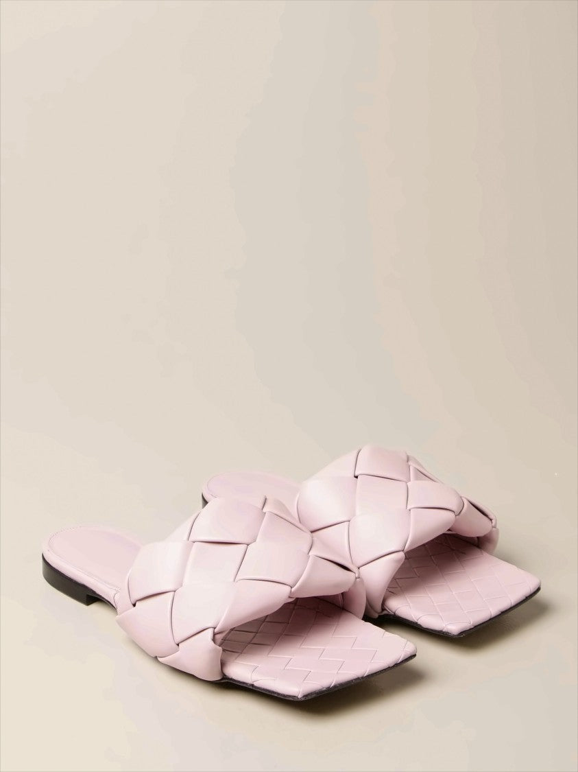 Bottega Veneta Padded Woven Pink Sandals