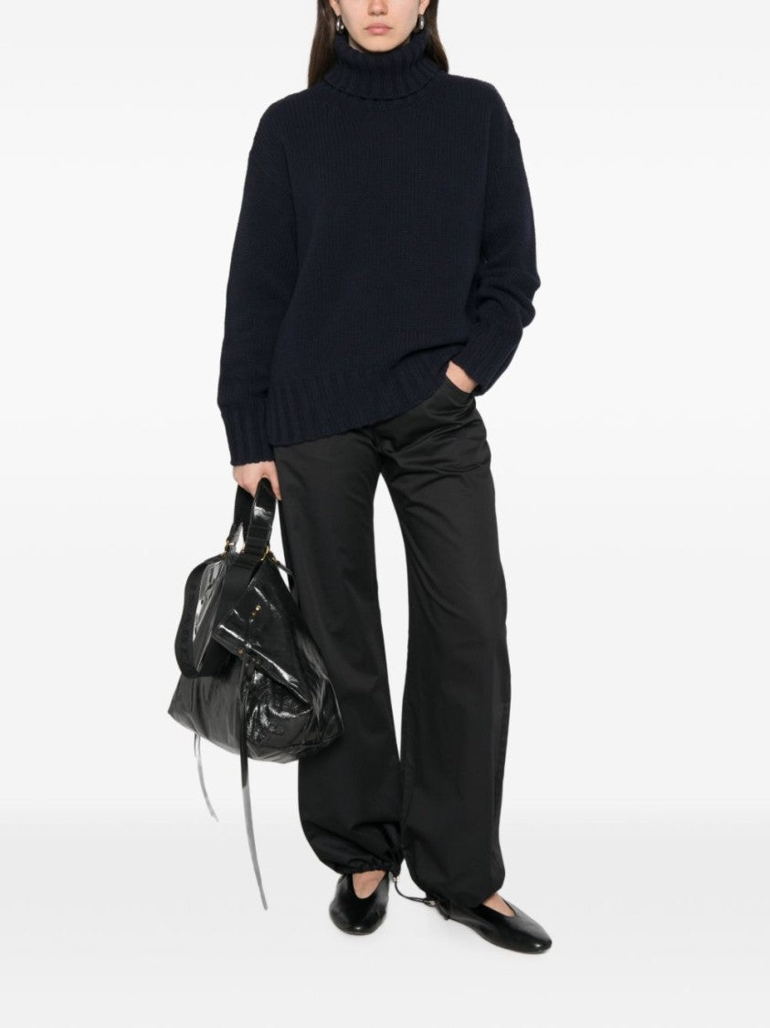 Jucca Chunky Knit Wool Turtleneck Sweater With High Ribbed Collar