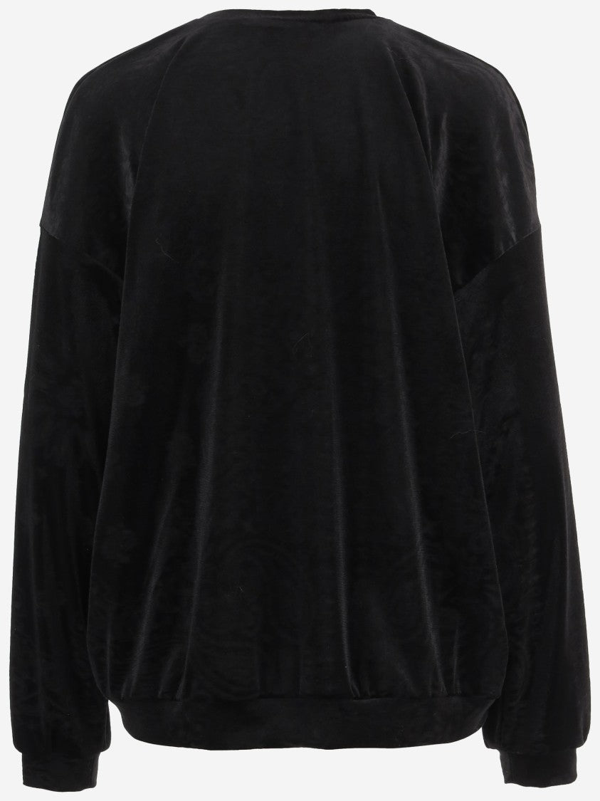Don't @ Me Black Ribbed Velvet Sweater