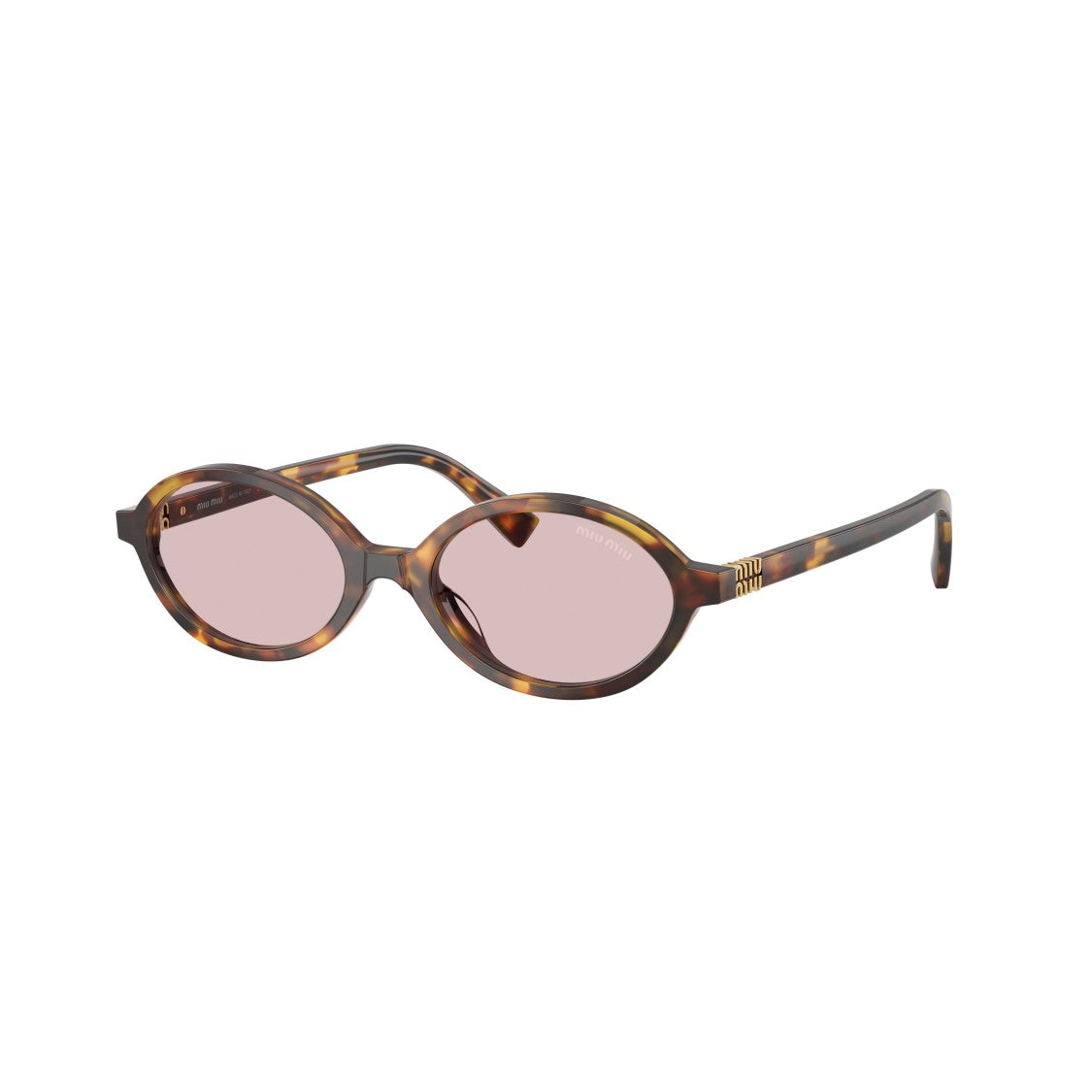 Miu Miu 0Mu 04Zs Tortoiseshell Oval Sunglasses