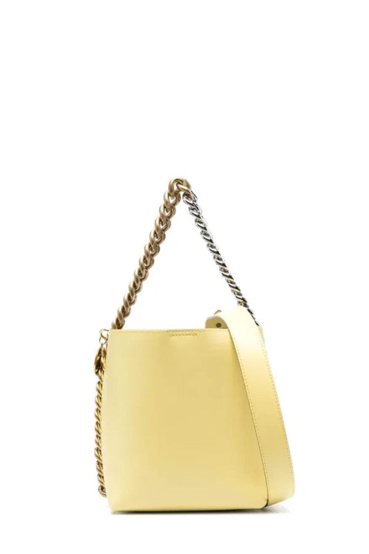 Stella Mccartney Yellow Polyamide-Polyurethane Chain-Strap Bucket Bag