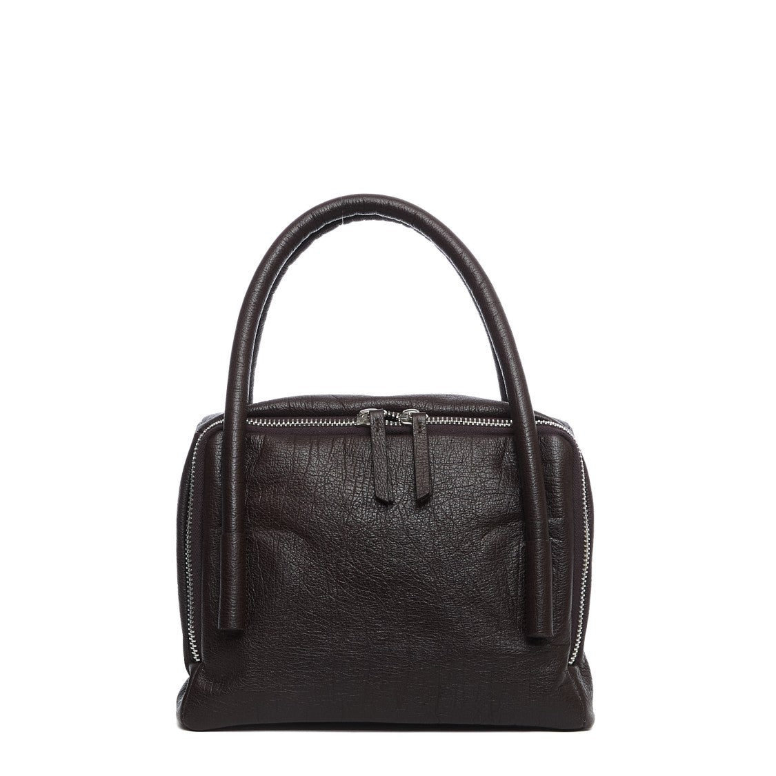 Amine Chocolate Leather Shoulder Bag