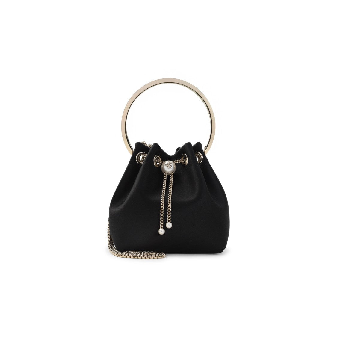 Jimmy Choo Bonbon Handbag With Drawstring Closure And Circular Metal Handle