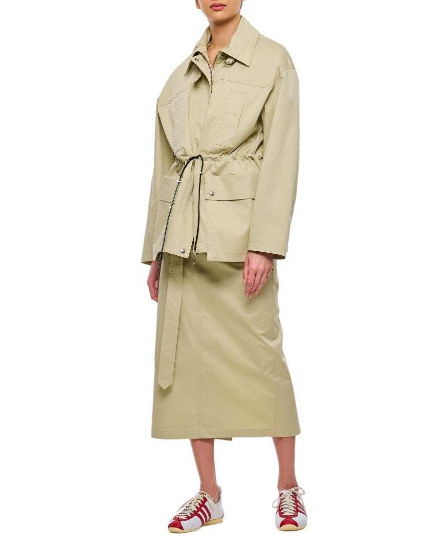 Halfboy Structured Parka With Adjustable Drawstring Waist And Multi-Pocket Design