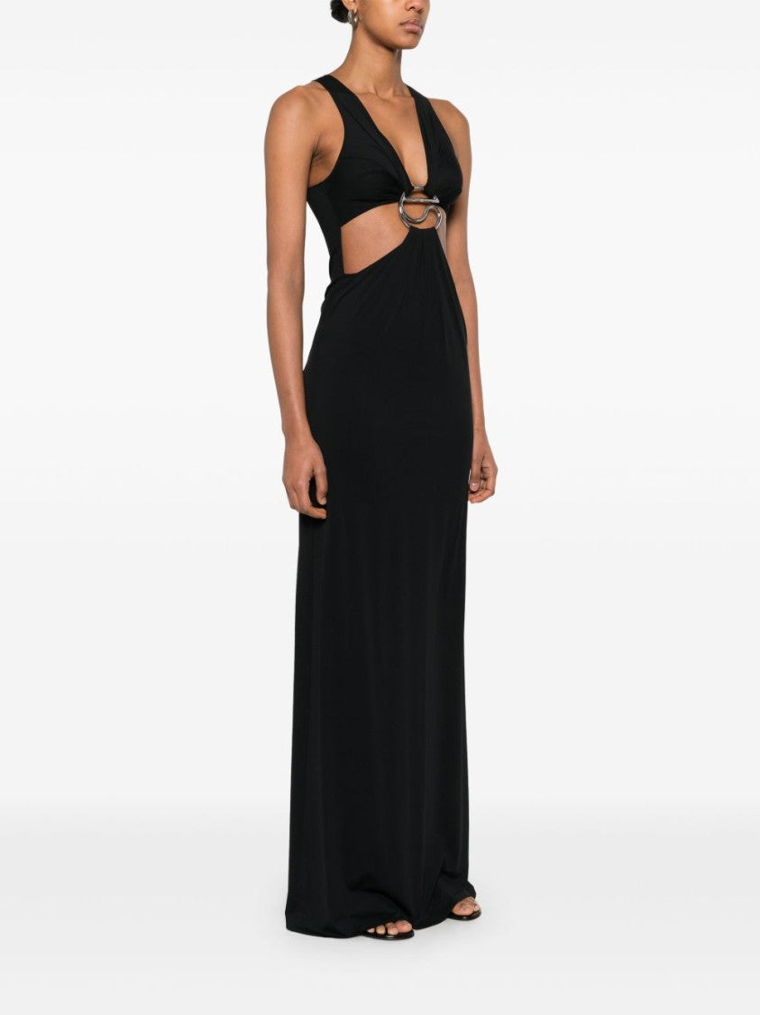 Coperni Black V-Neck Sleeveless Fitted Dress