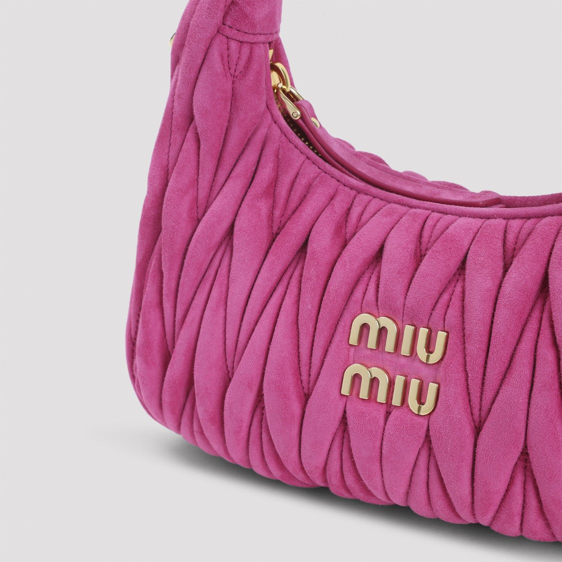 Miu Miu Matelassé Suede Leather Wander Shoulder Bag