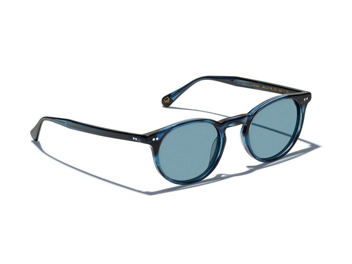 Moscot Blue Or-Fra-S Translucent Round Sunglasses