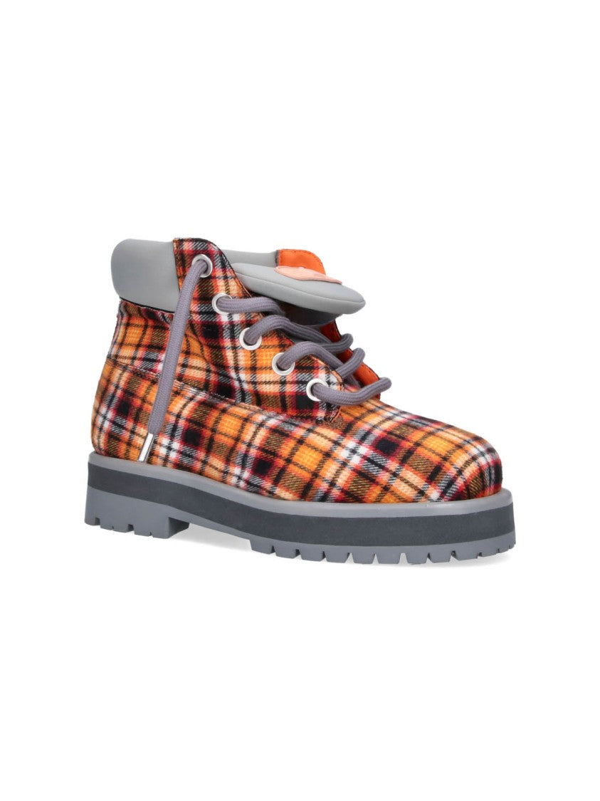 Pdf Orange Plaid Padded Collar Rugged Boots