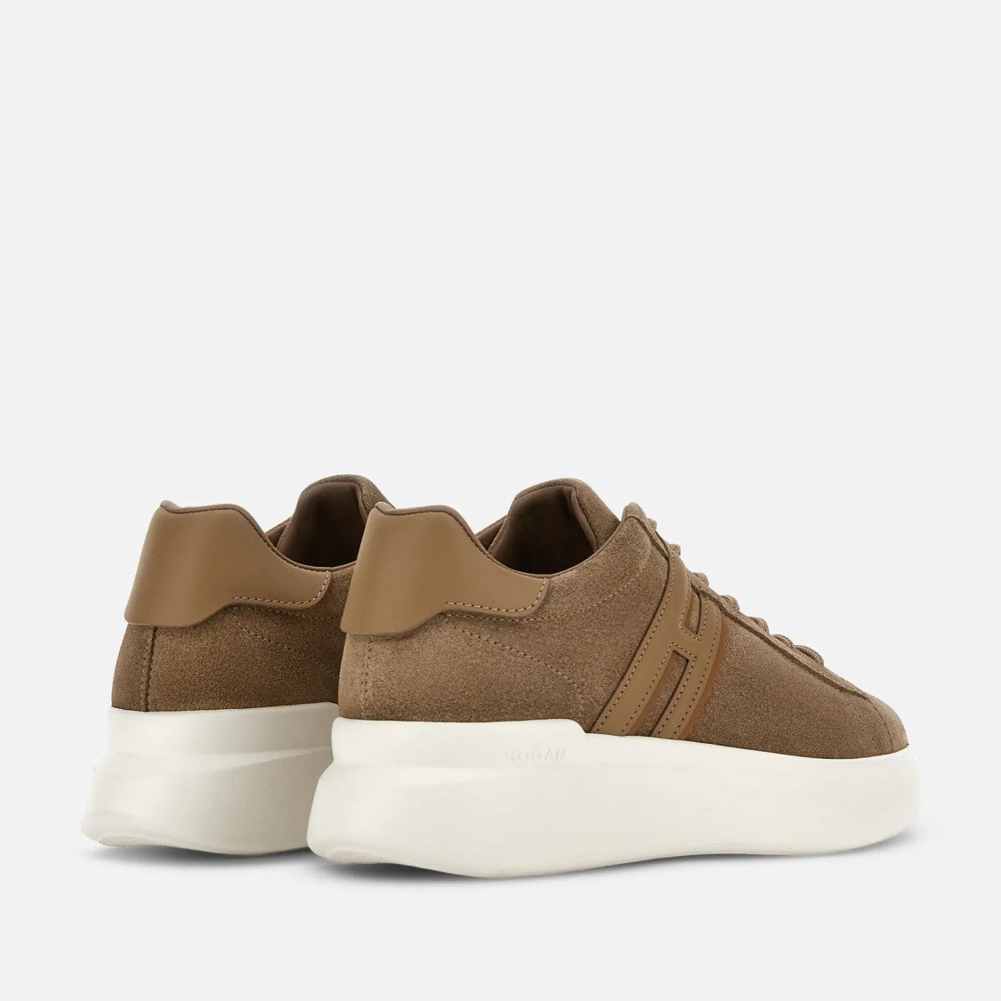 Hogan H580 Allacciato H Profilo Sneakers In Beige