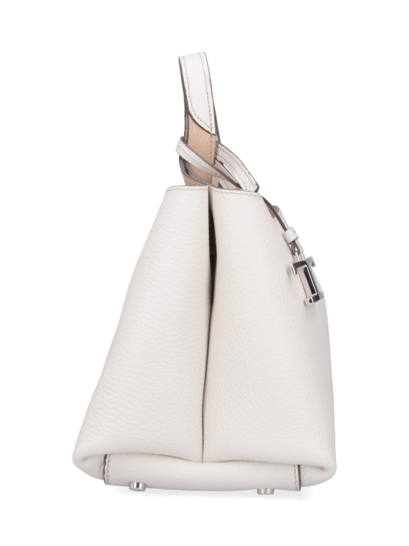 Tod's Structured Handbag With Adjustable Strap And Embossed Logo
