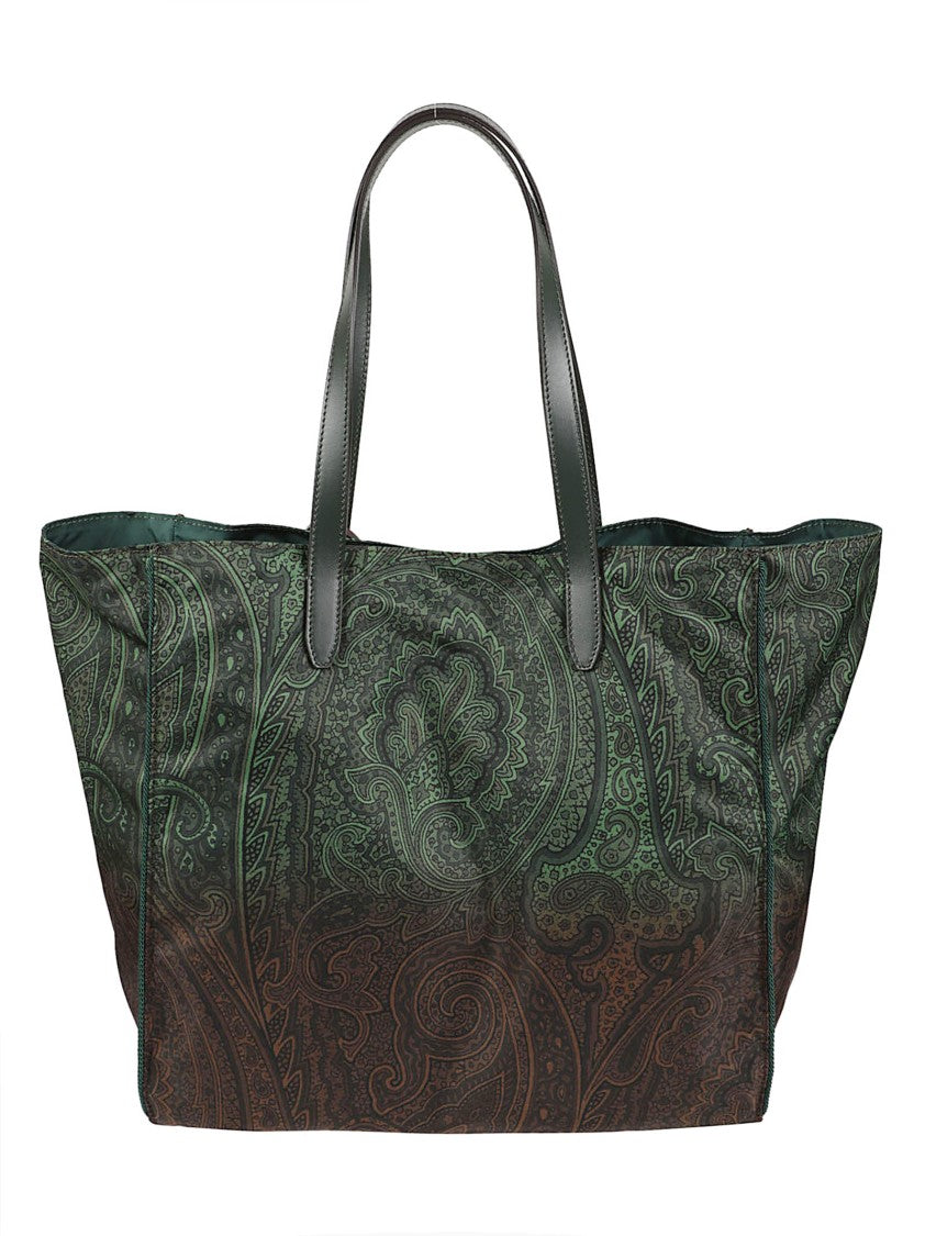 Etro Unfold Me Paisley Pattern Nylon Tote Bag