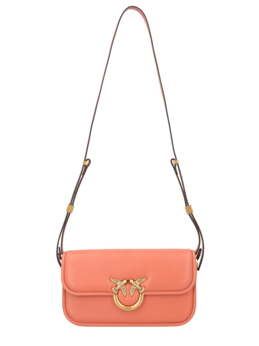 Pinko Love Small Structured Leather Shoulder Bag