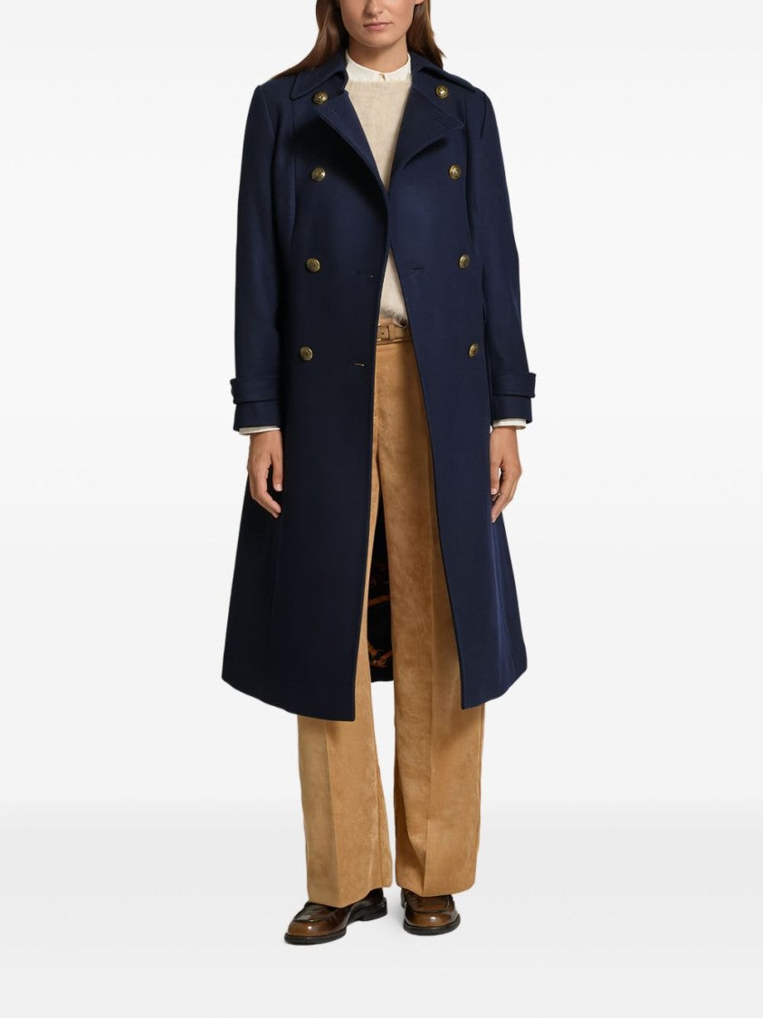 Lauren Ralph Lauren Navy Blue Double-Breasted Coat