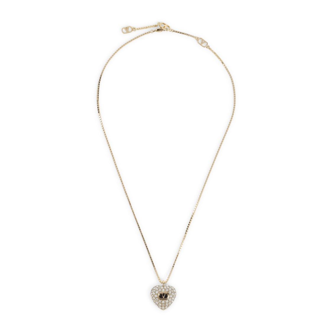 Valentino Garavani Heart-Shaped Pendant Necklace With Crystal Embellishments