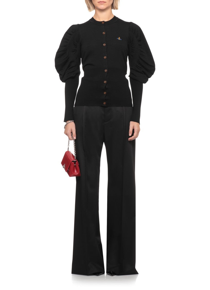 Vivienne Westwood Eli Cardigan With Drape Sleeves And Embroidered Logo