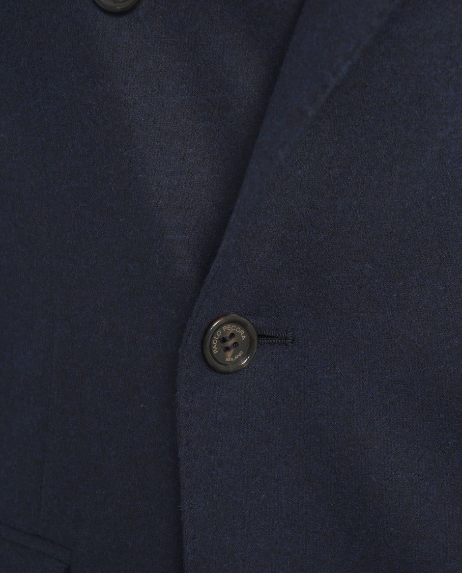 Paolo Pecora Double-Breasted Blazer With Tailored Fit And Flap Pockets