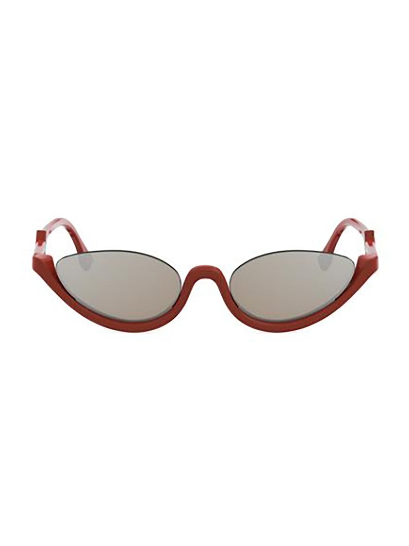 Fendi Reddish-Brown Fe40178u Cat-Eye Glossy Sunglasses
