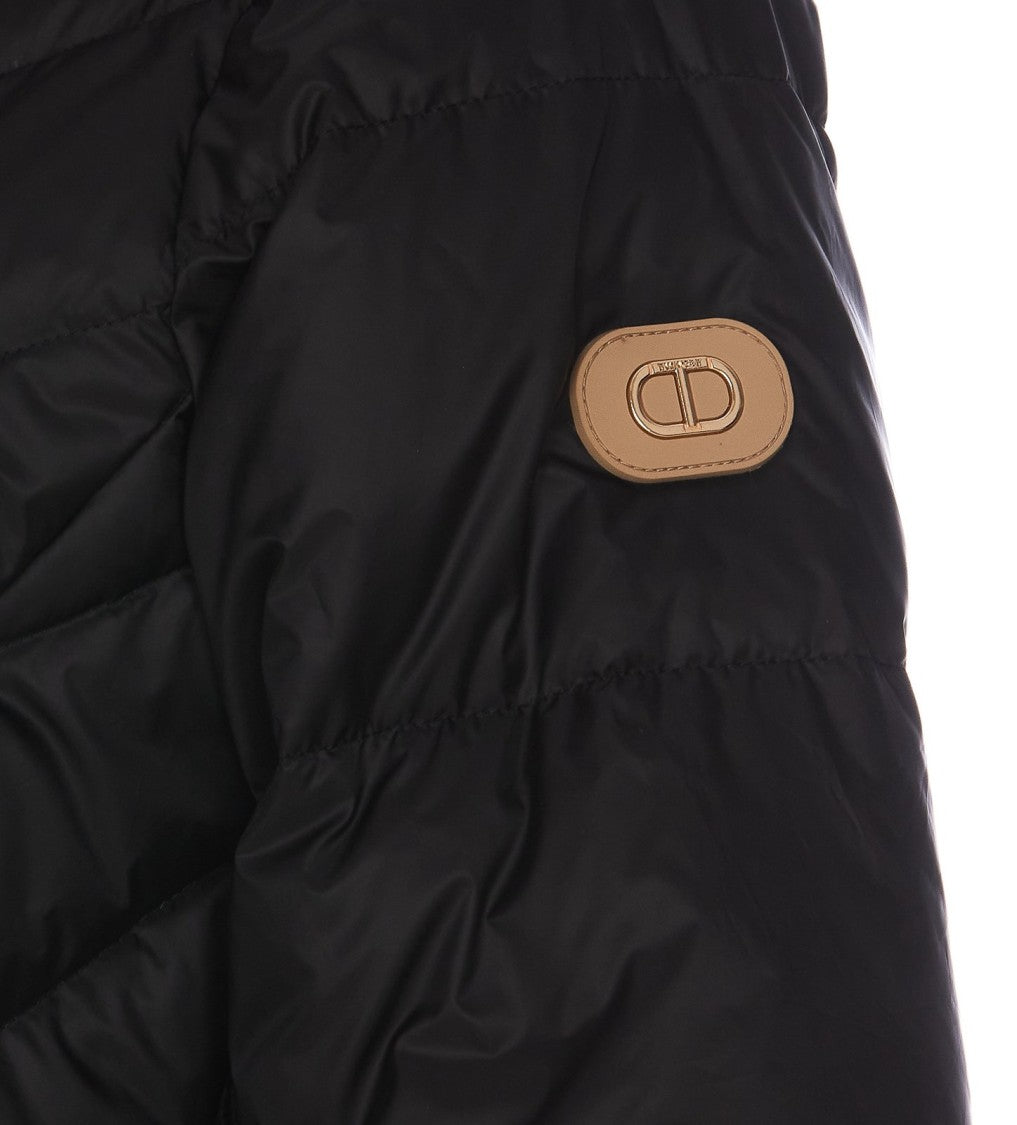 Twin-Set Knee-Length Puffer Coat With Belted Waist