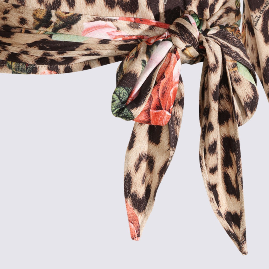 Roberto Cavalli Cropped Shirt With Bold Leopard Print