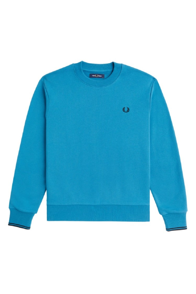 Fred Perry Crew-Neck Cotton Blend Sweatshirt Curly Back