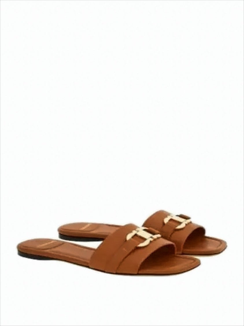 Salvatore Ferragamo Flat Calf Leather Mules