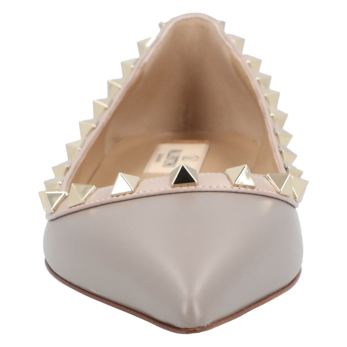 Valentino Rockstud Ballerina Flats With Silver Stud Embellishments