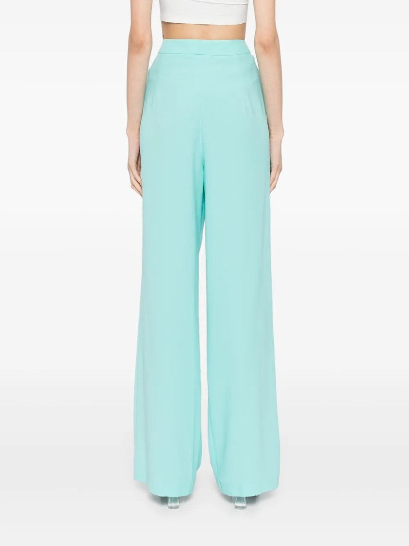 Saiid Kobeisy Jet Black Tailored Pants With Wide-Leg Silhouette