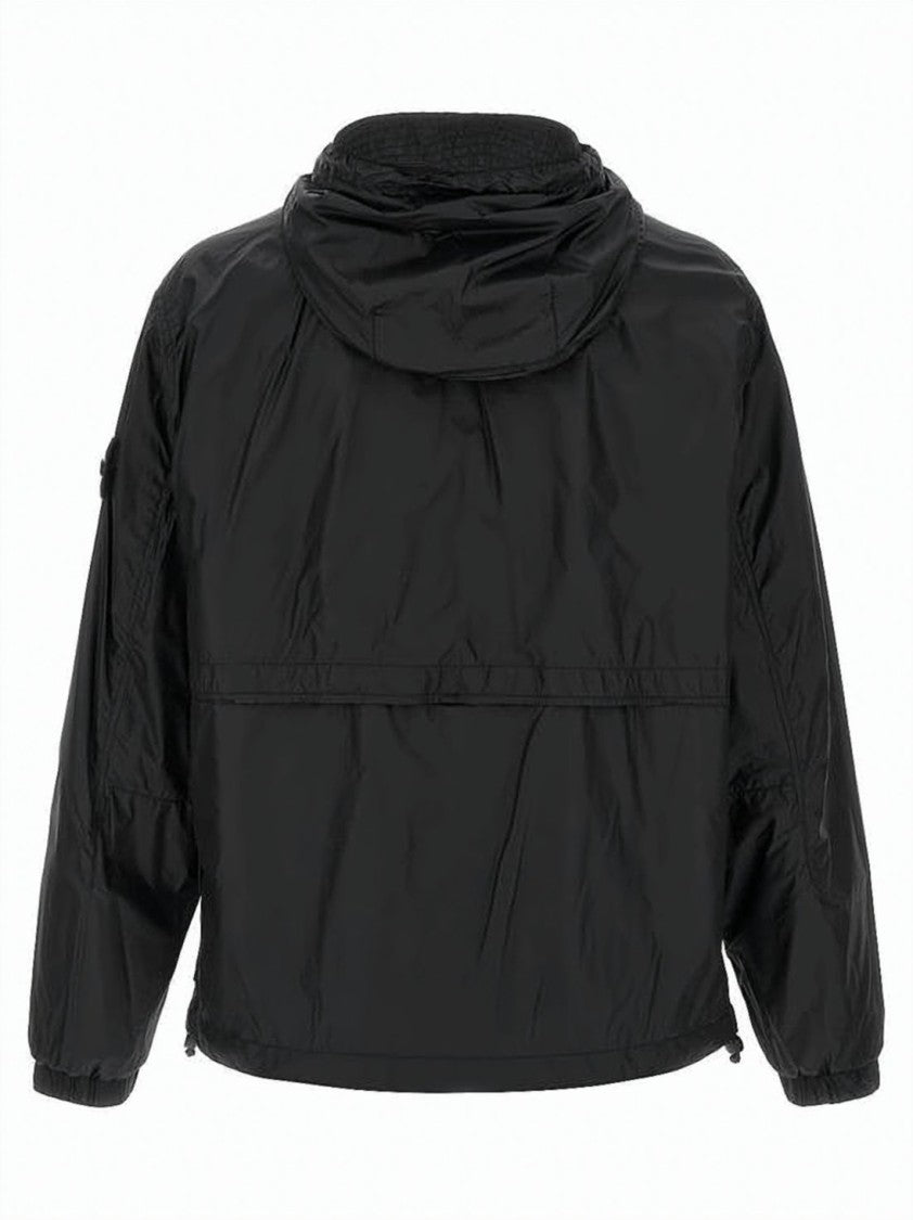 Stone Island Lightweight Black Polyamide Jacket With Adjustable Features