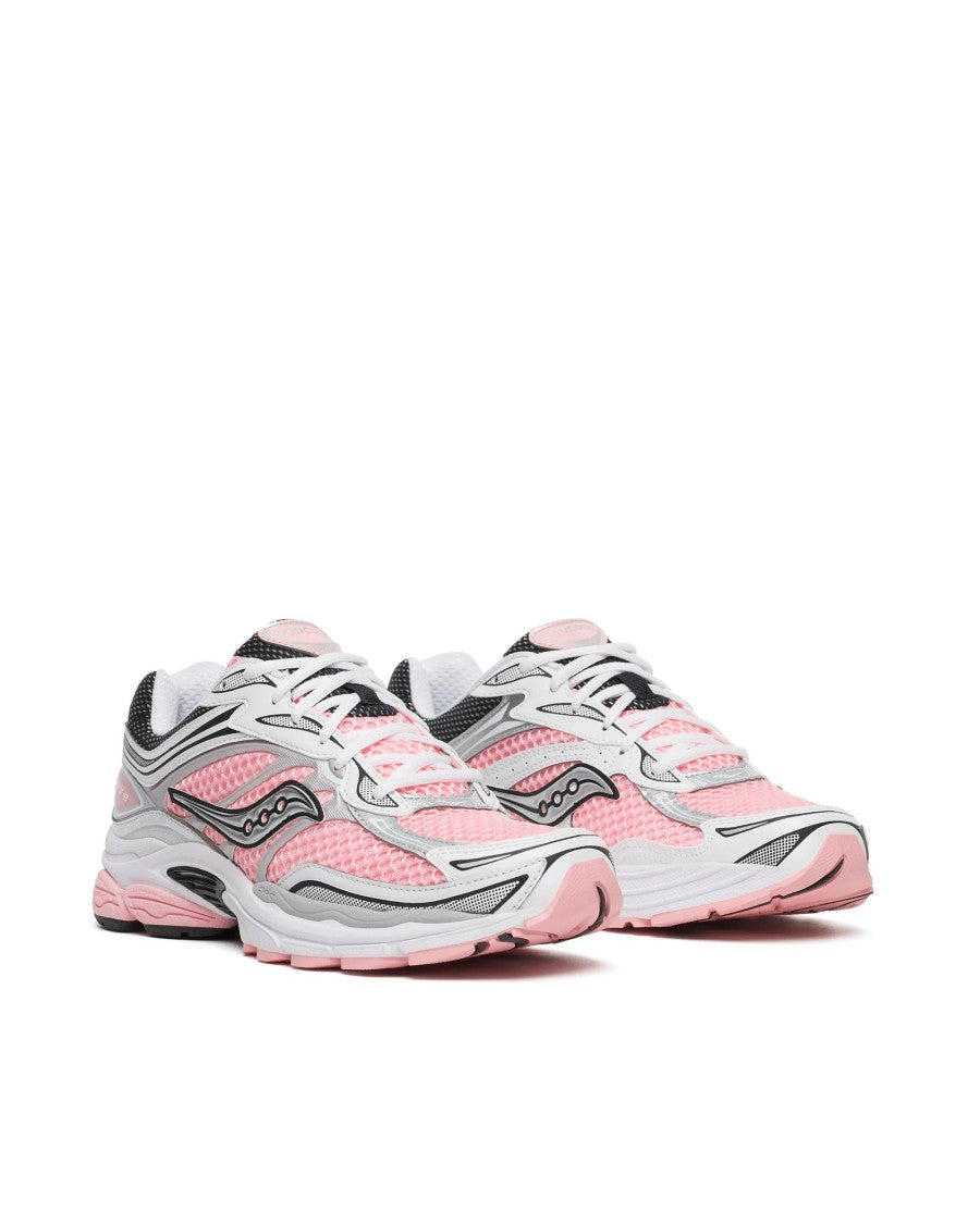 Saucony White Progrid Omni 9 Mesh Leather Sneakers