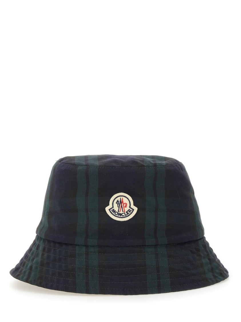 Moncler Reversible Plaid Cotton Bucket Hat