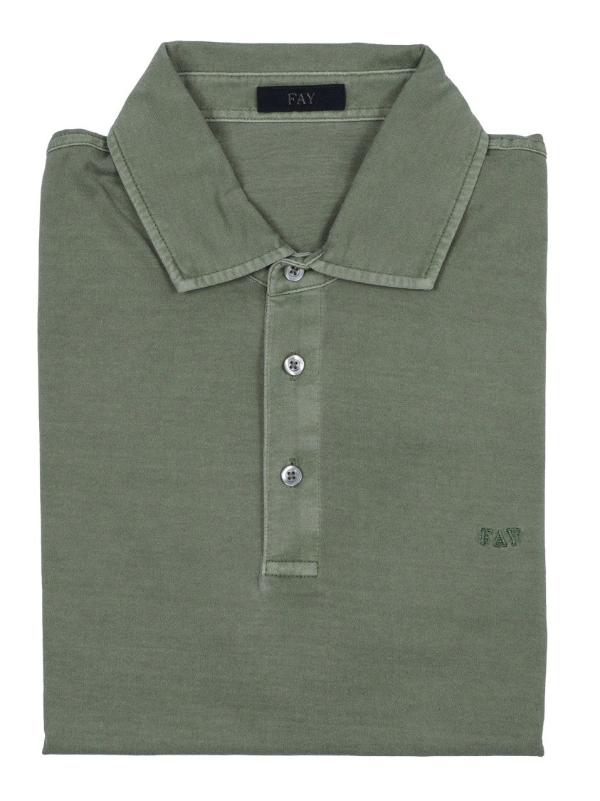 Fay White Frosted Embroidery Cotton Polo