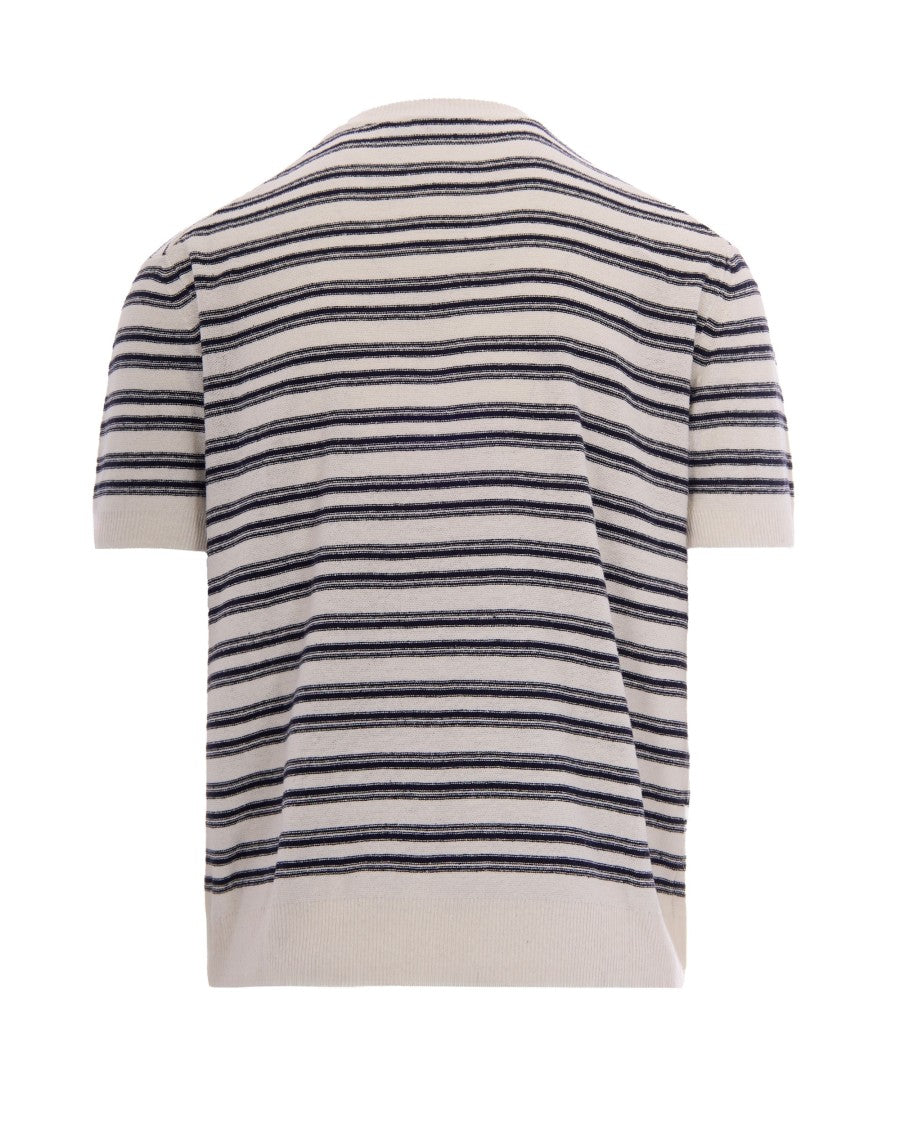 Paolo Pecora Cream Striped Knit T-Shirt