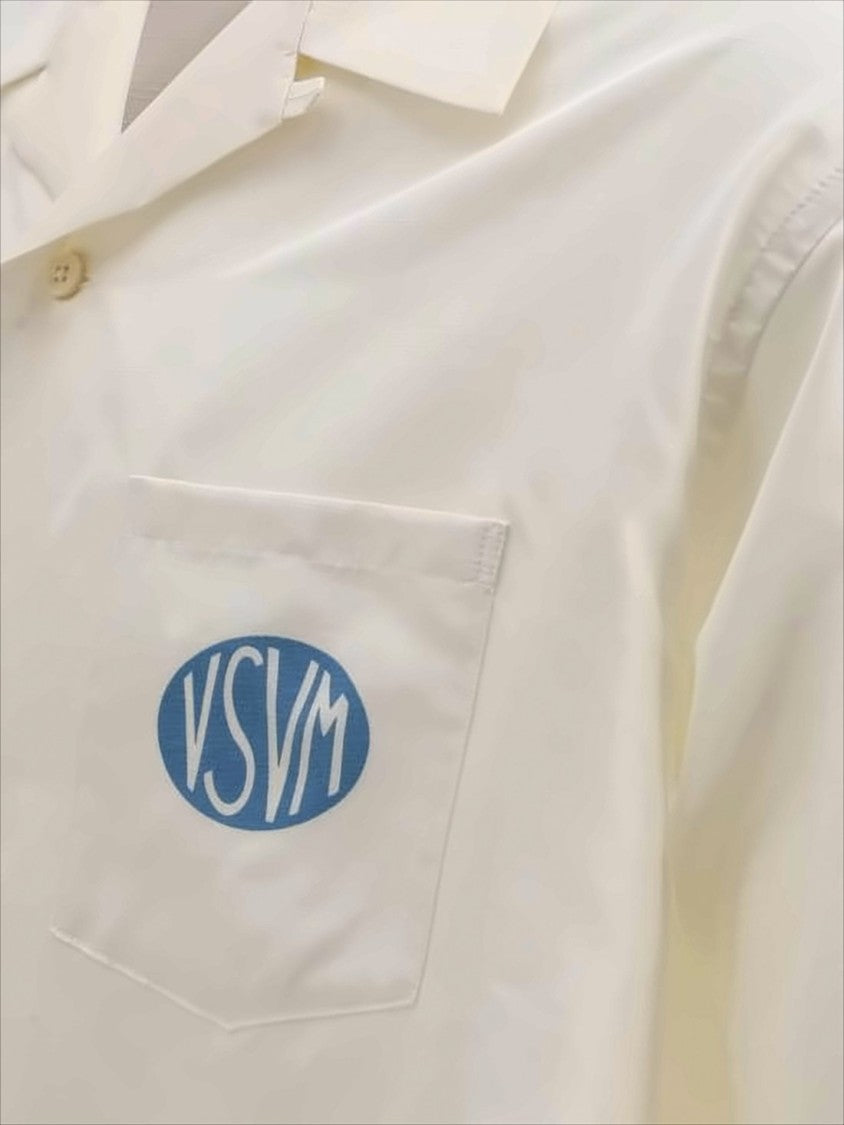 Visvim Short-Sleeved Silk Shirt With Classic Collar And Graphic Design