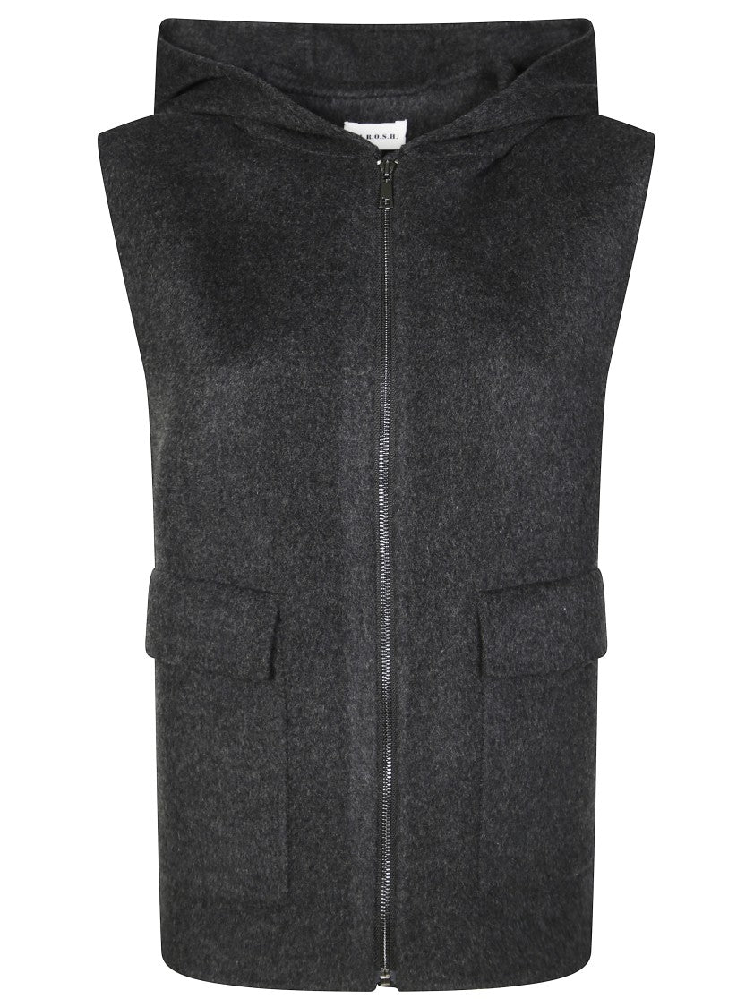 Parosh Textured Wool Gilet With Flap Pockets