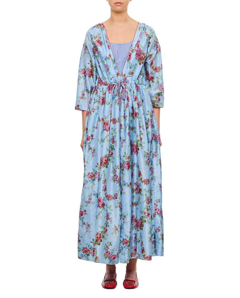 Pero Blue V-Neck Maxi Dress