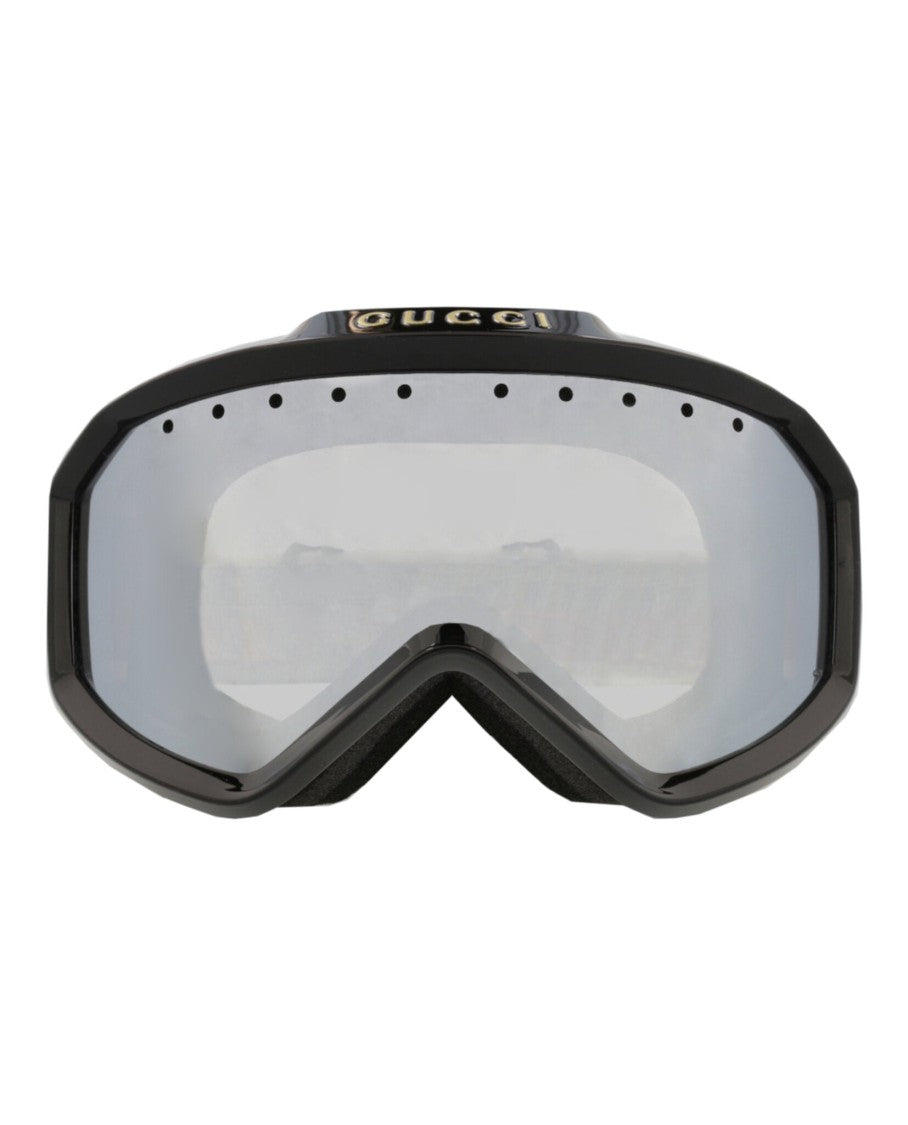 Gucci Shield-Frame Injection Sunglasses With Saddle Nose Bridge