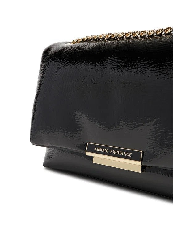 Armani Exchange Glossy Textured Shoulder Bag