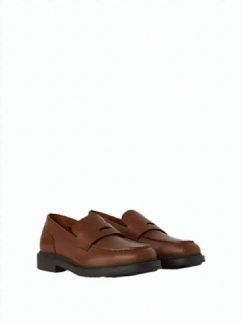 Loro Piana Smooth Calf Leather Loafers With Rounded Toe