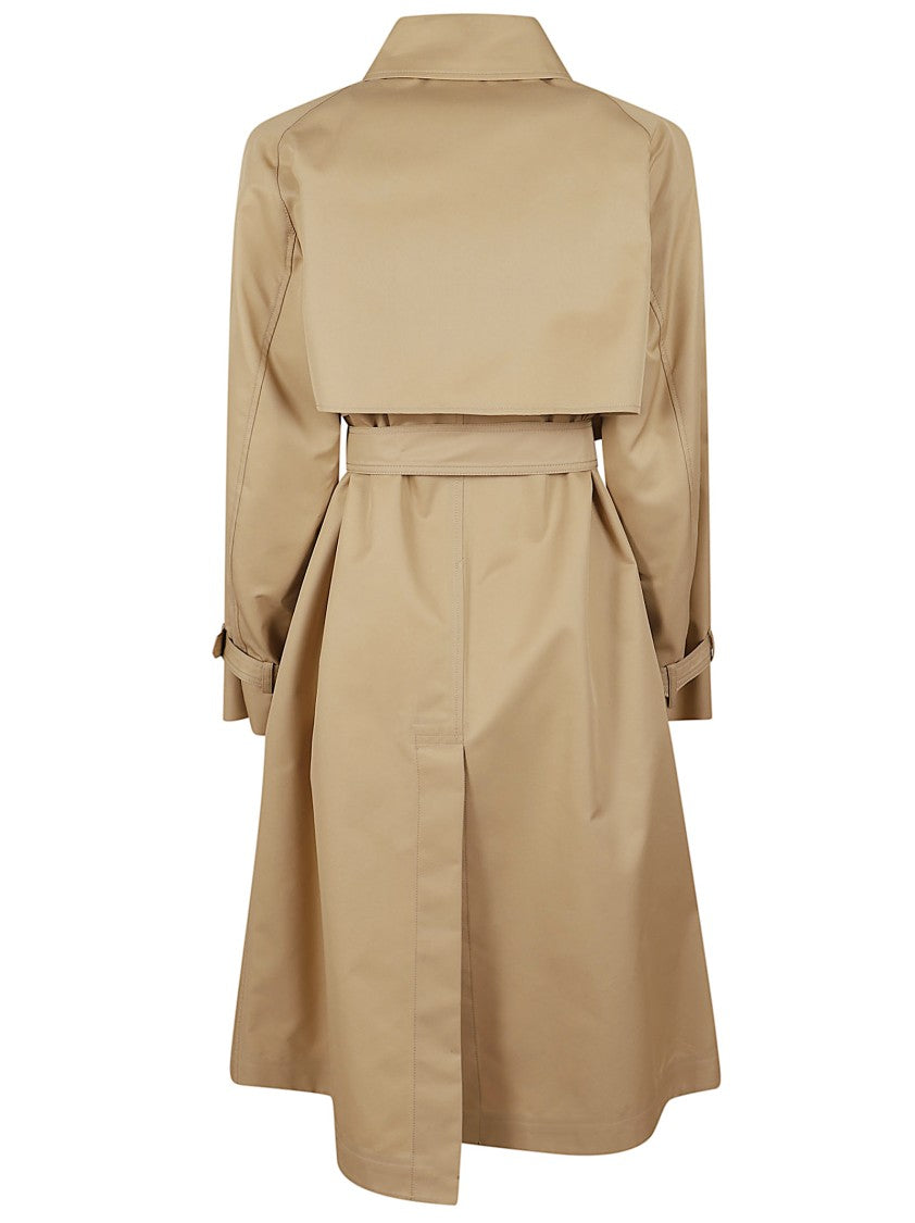 Max Mara Beige Double-Breasted Trench Coat With Classic Belt