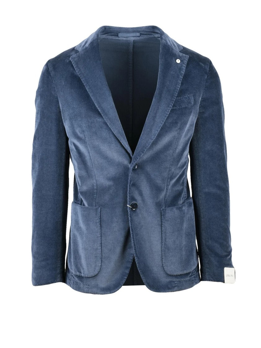 L.B.M. 1911 Tailored Velvet Jacket With Rounded Lapel And Button Closure