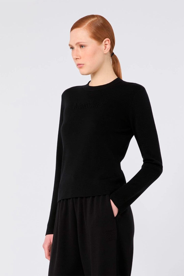 Max Mara Black Mxmmanto Crewneck Wool Sweater
