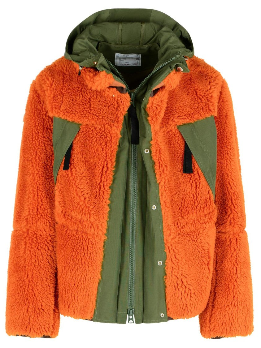 Sacai 'Sherling' Orange Wool Blend Jacket