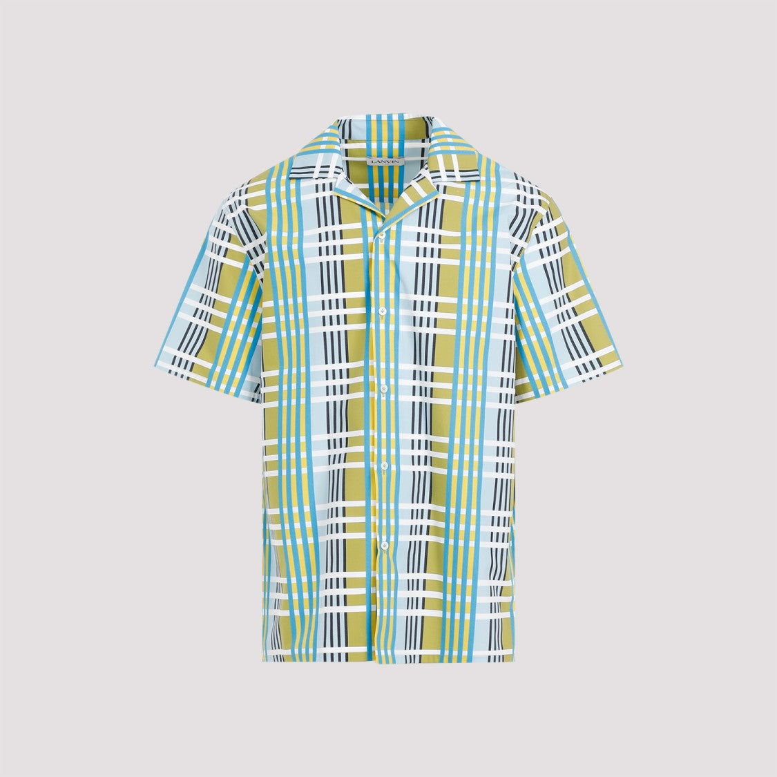 Lanvin Green Cotton Printed Bowling Shirt
